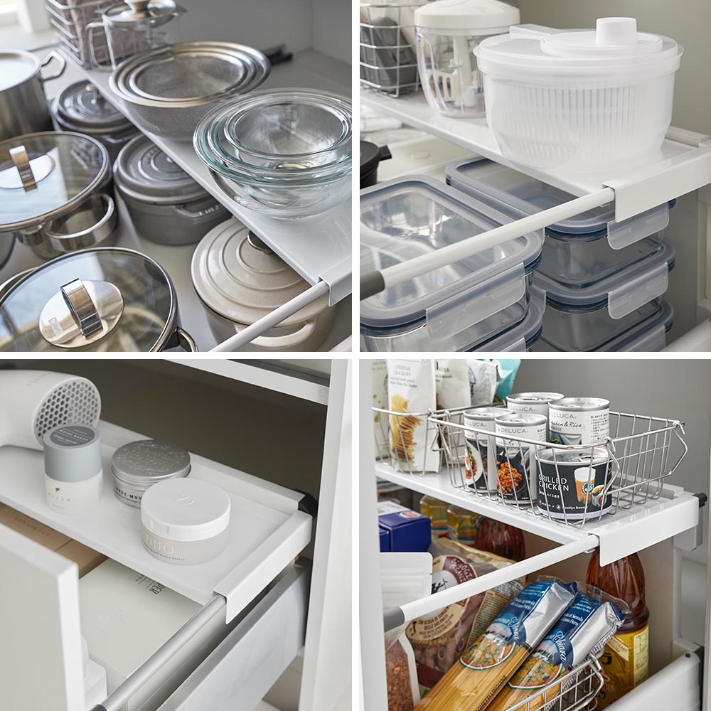 tower 山崎実業 タワー キッチン 伸縮キッチン引き出し中ラック ワイド