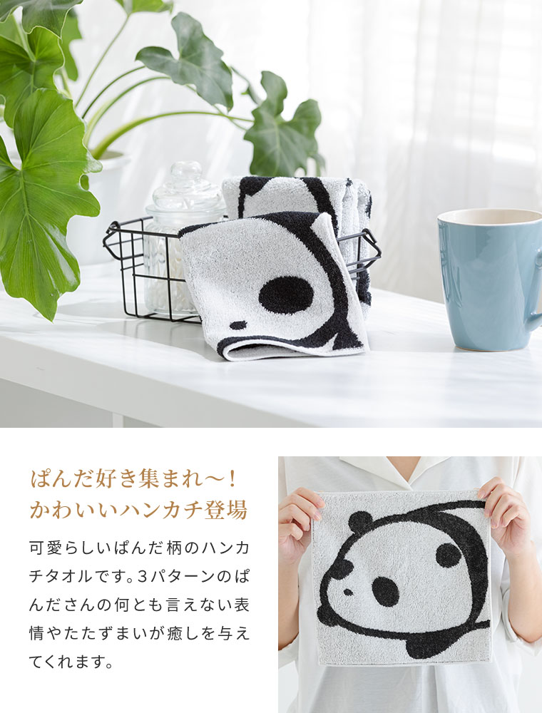 今治タオル（imabari towel） ぱんだ 3枚セット 約25×25cm 日本製 綿