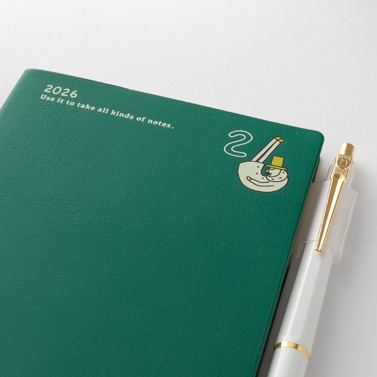 MIDORI（ミドリ） 手帳 2026年 オジサン 柄 ポケットダイアリー A6