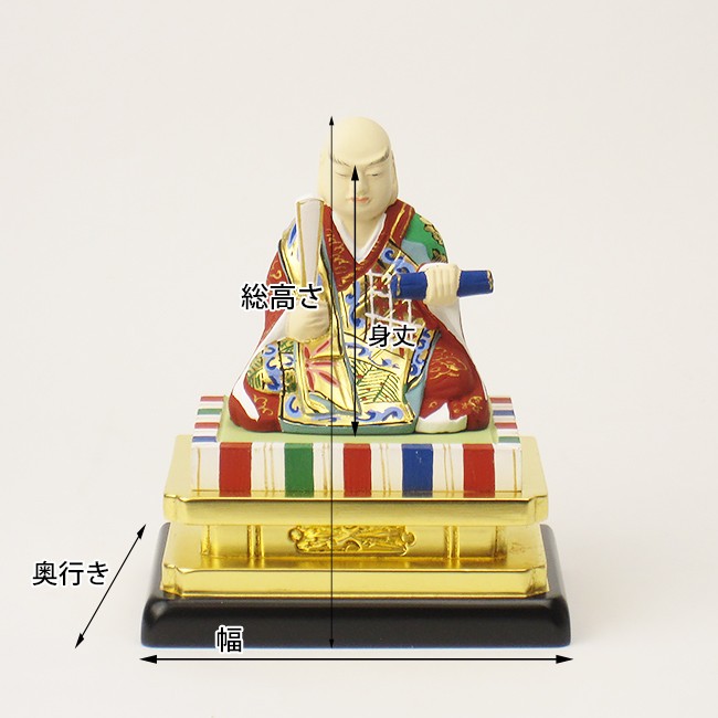 仏像 日蓮宗 日蓮上人 1.8寸（木製 彩色）高さ約10.5cm幅9.2cm : お