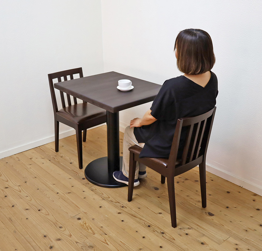 温もりを感じる天然木コンパクトテーブルセット COPAN2脚セット 店舗用