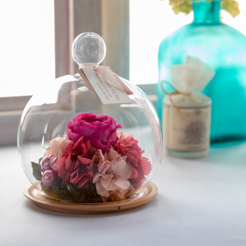 プレゼント ギフト 誕生日 プリザーブドフラワー ガラスドーム 花