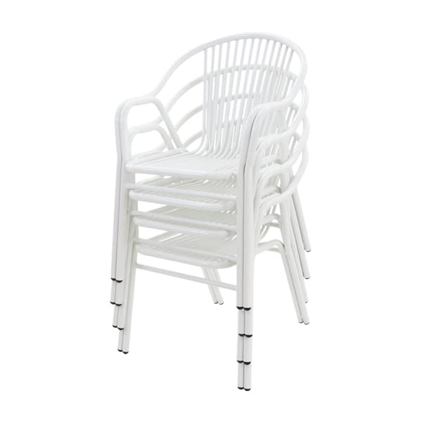 アルミ ガーデンチェア 4脚セット 選べるカラー スタッキング可能