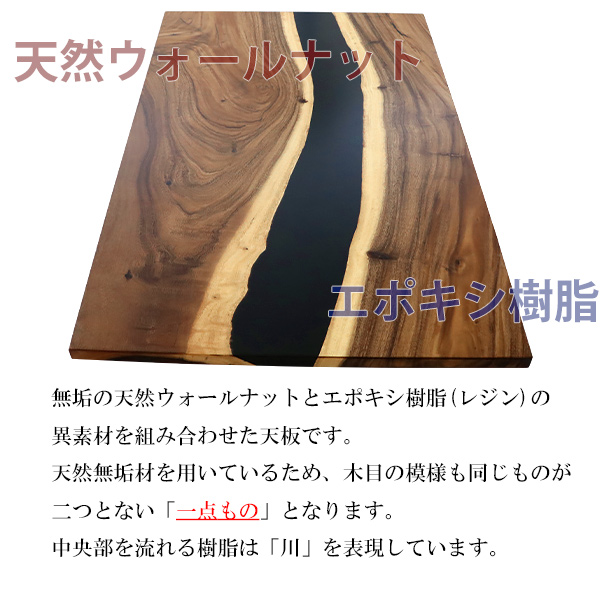 一点限り 天板 デスク テーブル 天板のみ ウォールナット材 エポキシ