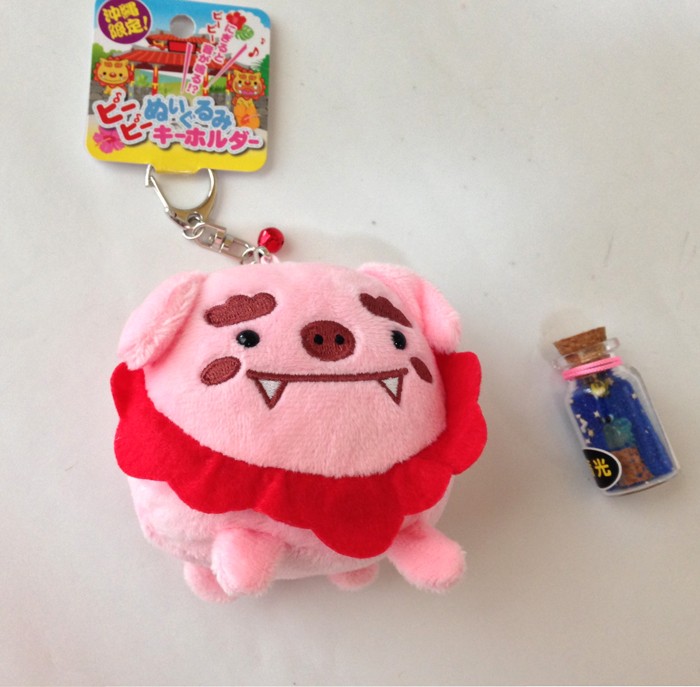 キーホルダー シーサーぬいぐるみ 大きめ にぎると音が鳴るキュートな