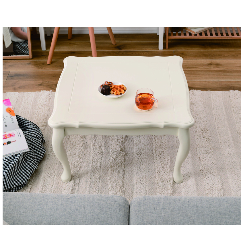 年中かわいい 猫脚 こたつテーブル 正方形 70×70 姫系こたつ 猫脚