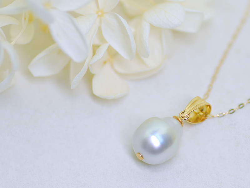数量限定】バロックパール ネックレス トップ 白蝶真珠 ペンダント