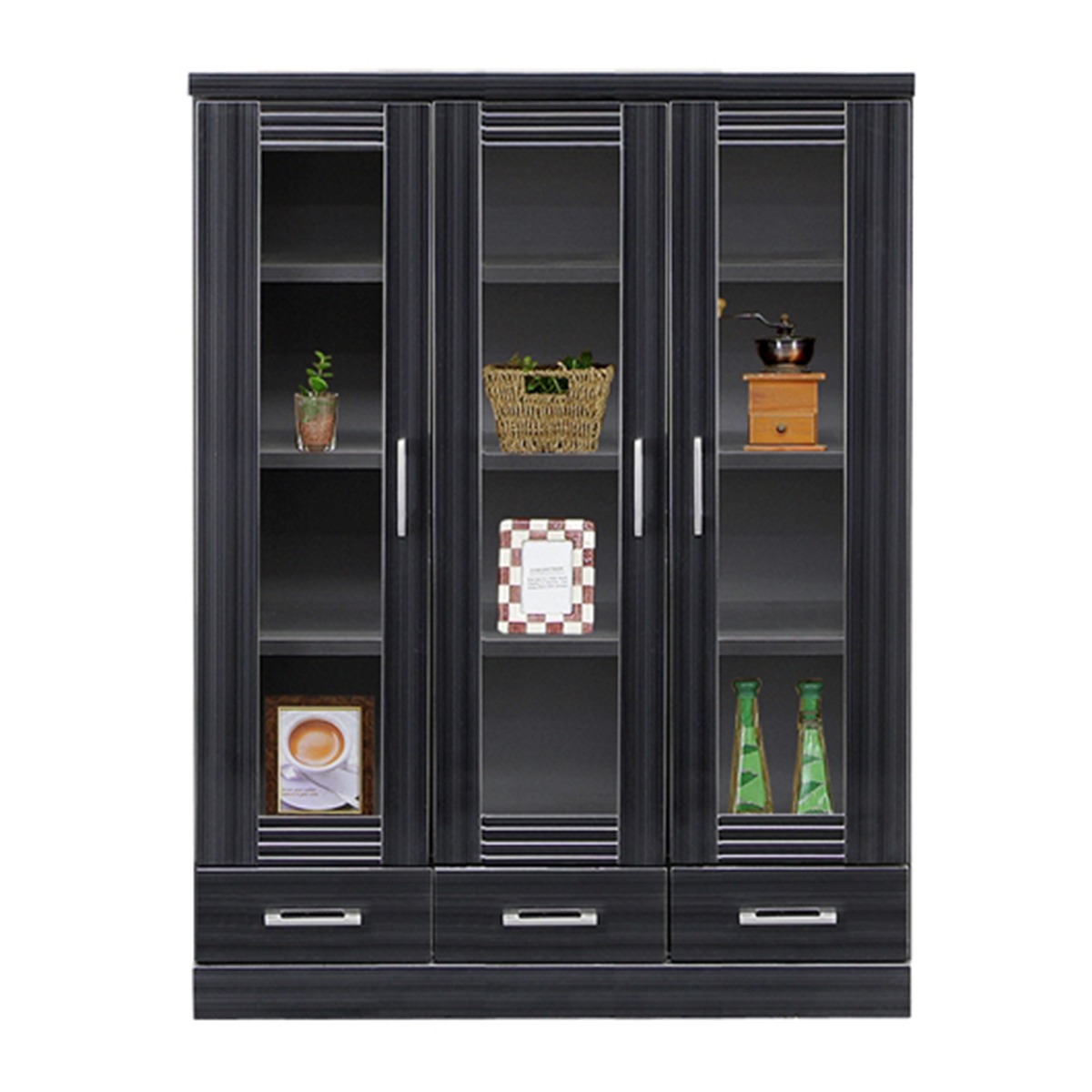 2/25限定 10名様15%OFFクーポン】書棚 食器棚 ロータイプ 白 幅90cm