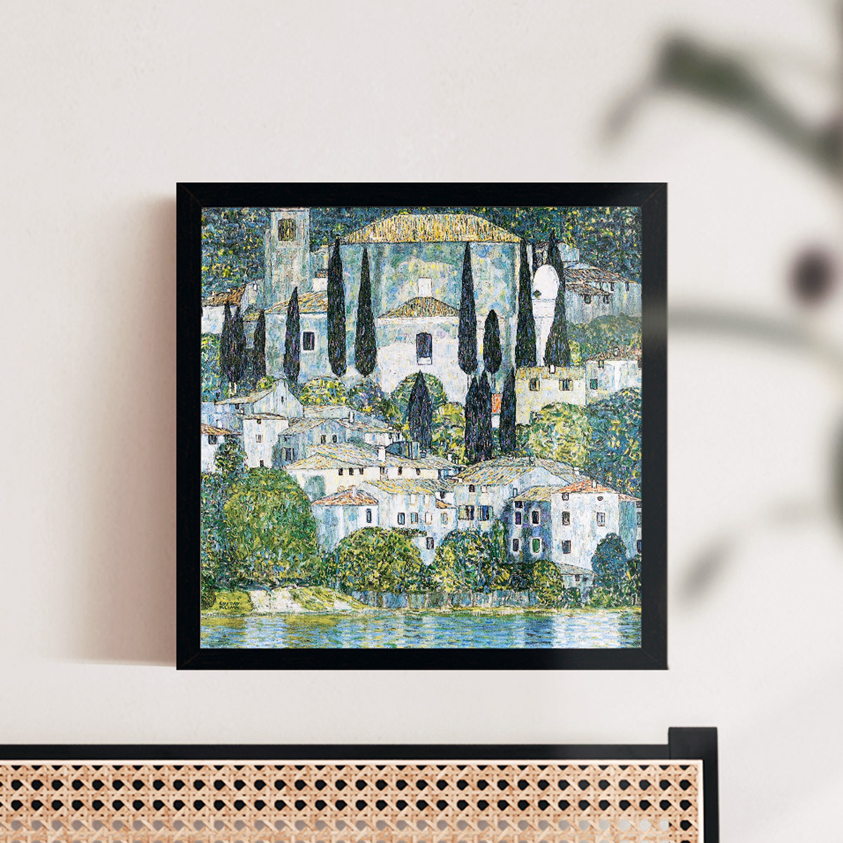 額縁付き アートポスター カッソーネの教会 天然木フレーム付き 額装