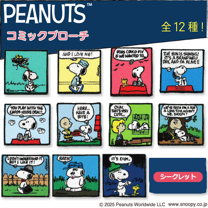 SNOOPY（スヌーピー） SNOOPY PEANUTS ししゅう ブローチ ピンバッジ