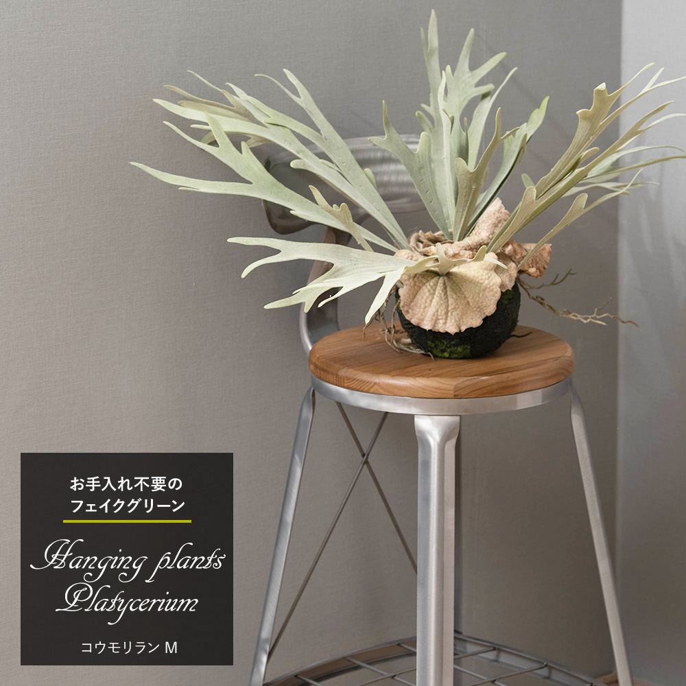 コウモリラン 壁掛け ビカクシダ 人工 観葉植物 フェイク リアル 吊り