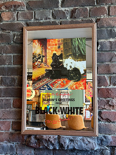 ビッグサイズ パブミラー （ブラック＆ホワイト） □ アメリカン雑貨