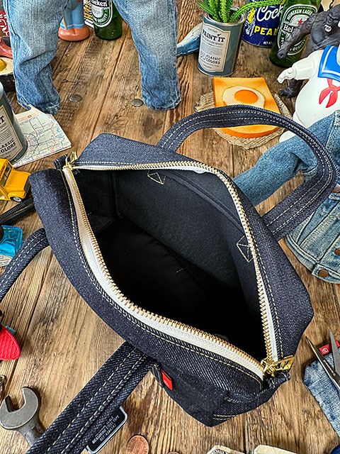 アライヤン デニム ミニ ボストンバッグ （インディゴ） 岡山産デニム