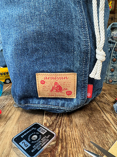 アライヤン デニム 巾着 （Lサイズ） 岡山産デニム MADE IN JAPAN