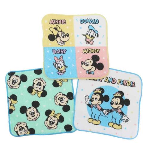 ミッキー＆フレンズ ハンカチタオル プチタオル3枚組 ディズニー