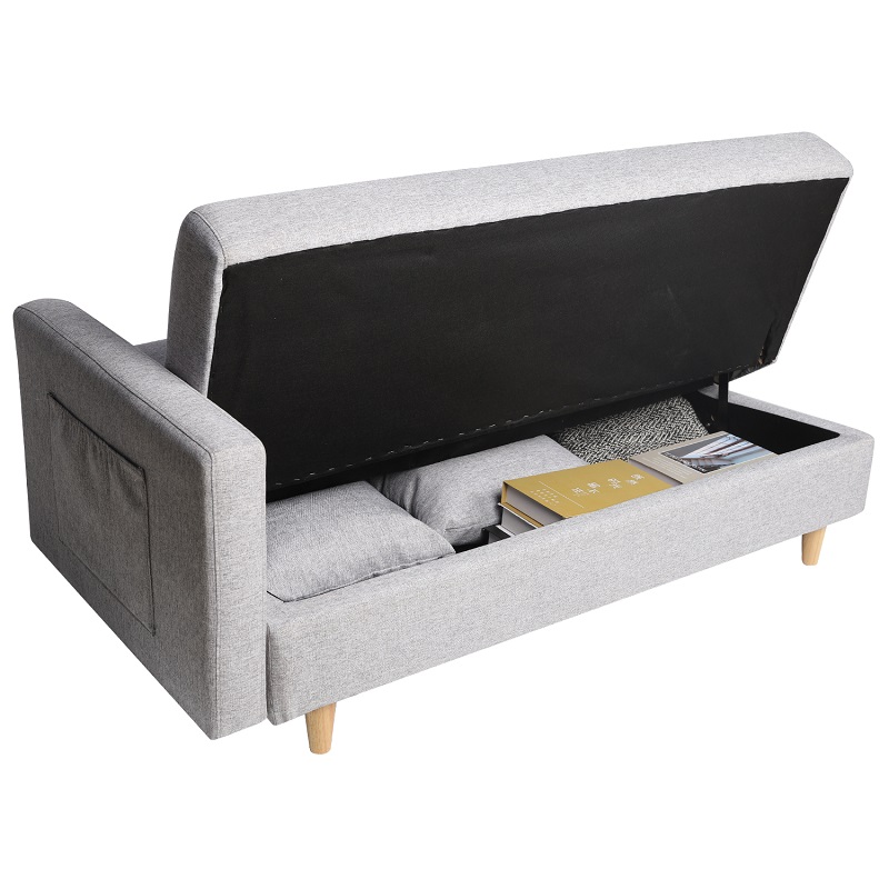 ソファ ソファーベッド 3人掛け カウチソファ 収納付き オットマン付き