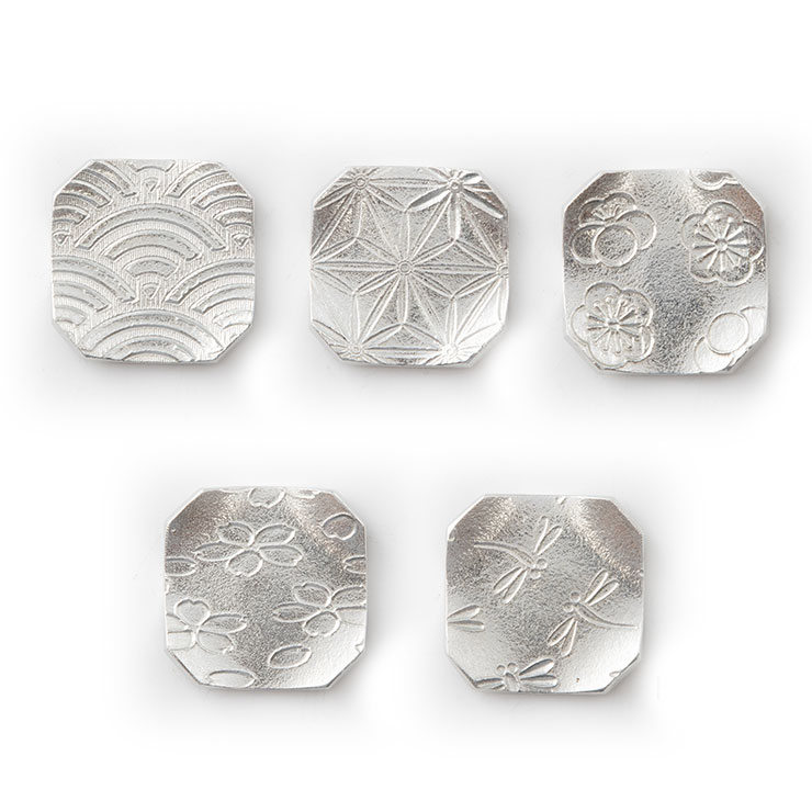 薩摩錫器 錫 箸置き 5個セット 桐箱入り 岩切美巧堂 171-1-2-3-4-5