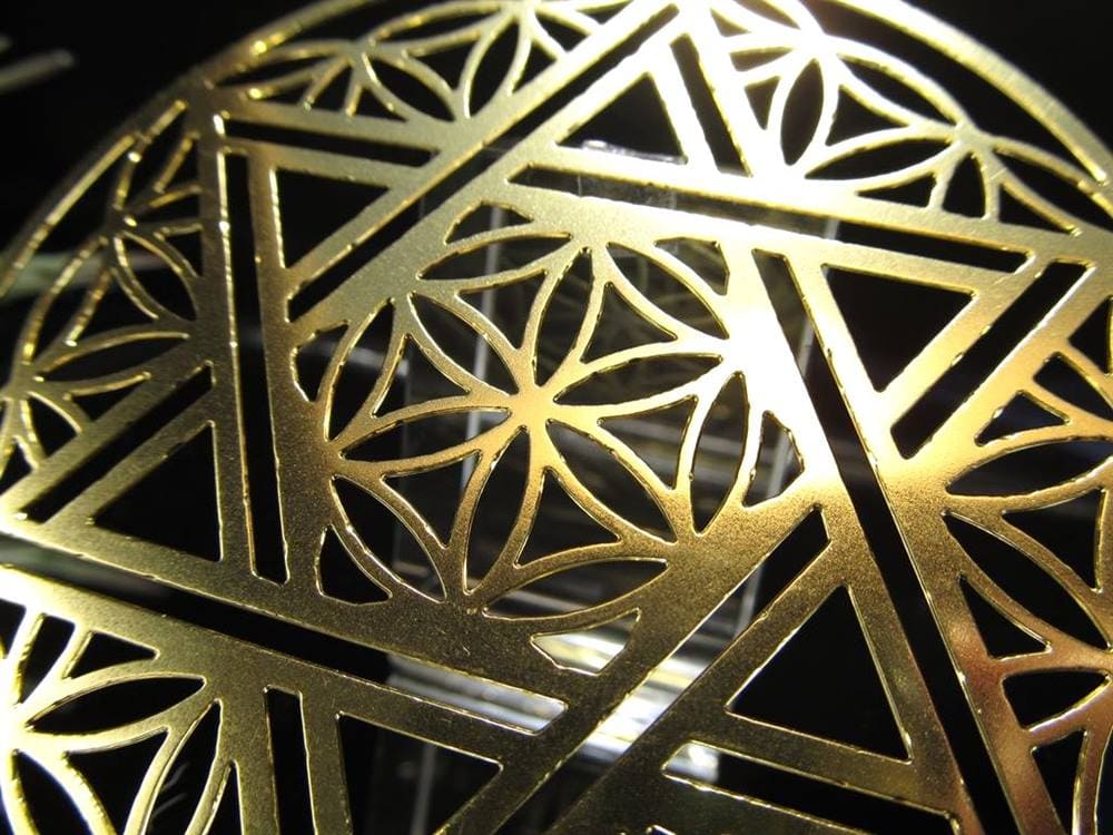 六芒星&フラワーオブライフ 直径約79mm 厚み約0.6mm 1個売り ゴールド