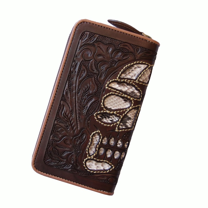 レザークラフト優 レザーウォレット/ラウンドファスナータイプ/サドル