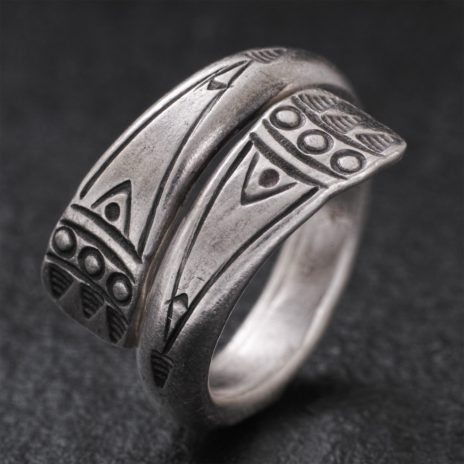 カレン 族 シルバー リング 15号〜27号 フリーサイズ 指輪 幅広 メンズ