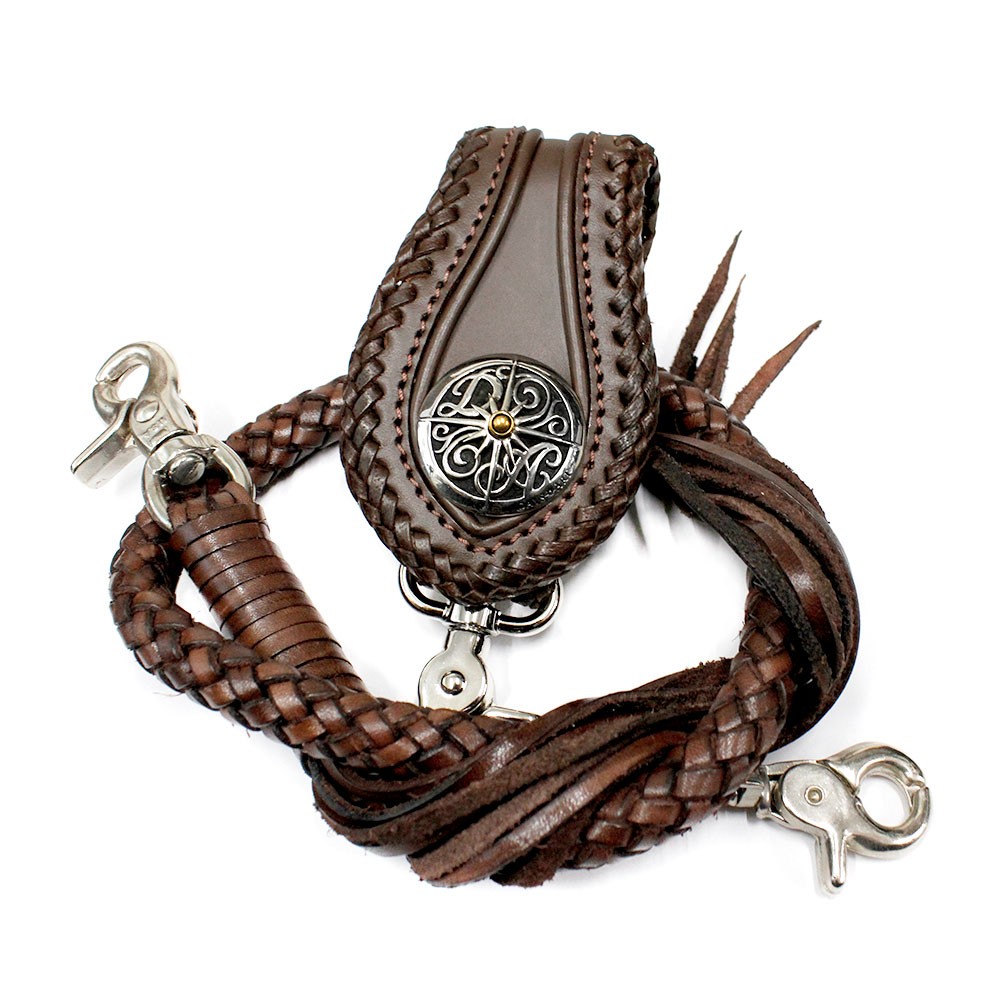 ベルトループ キーホルダー 8本編みウォレットチェーンセット ダブル