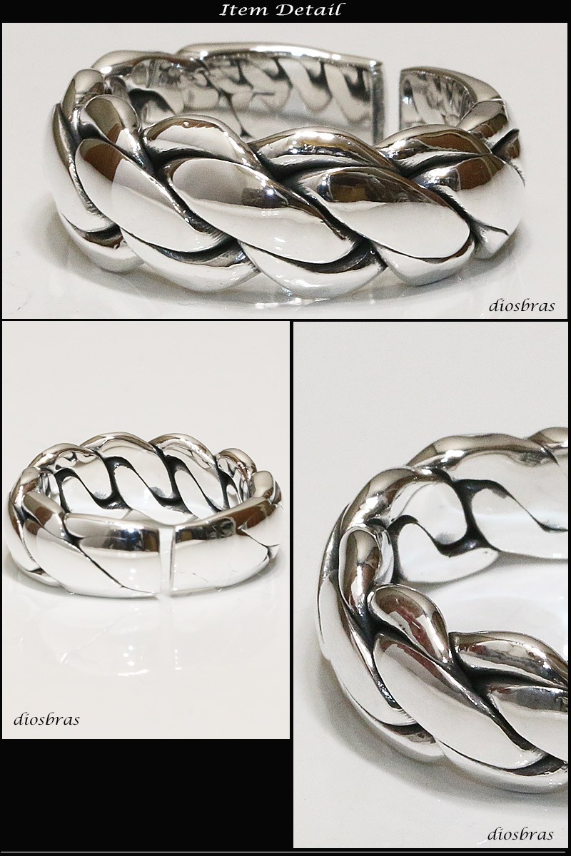シルバーリング】【リング】ハンドメイド ねじり 編み込み チェーン