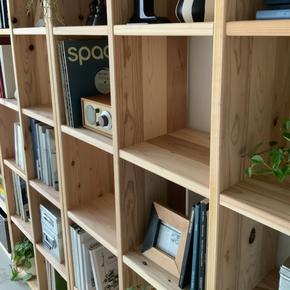 dinos（ディノス） 国産杉シェルフ 横3列×縦6段（幅111.5cm高さ220cm