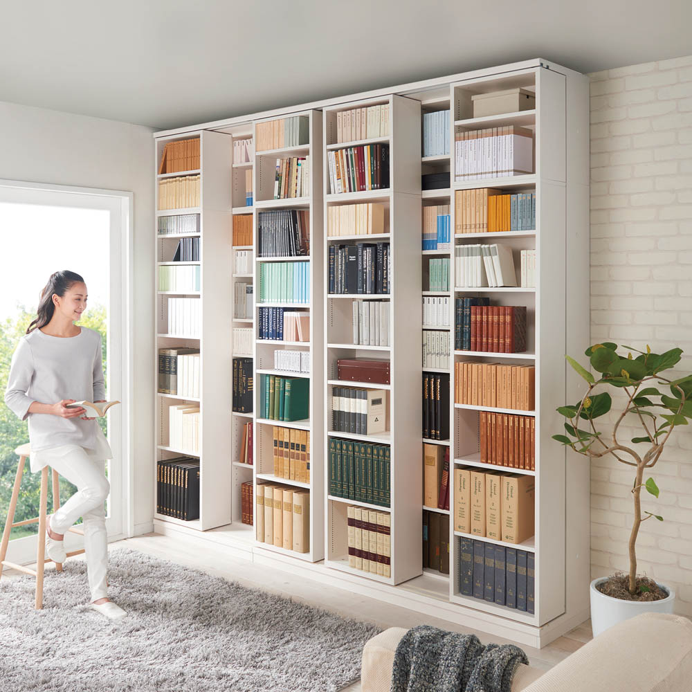 dinos（ディノス） 本格仕様 快適スライド書棚 オープン・上置き付き 4