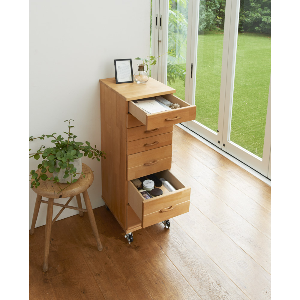 dinos（ディノス） 天然木多段チェスト 浅4段 深3段・幅30cm リビング