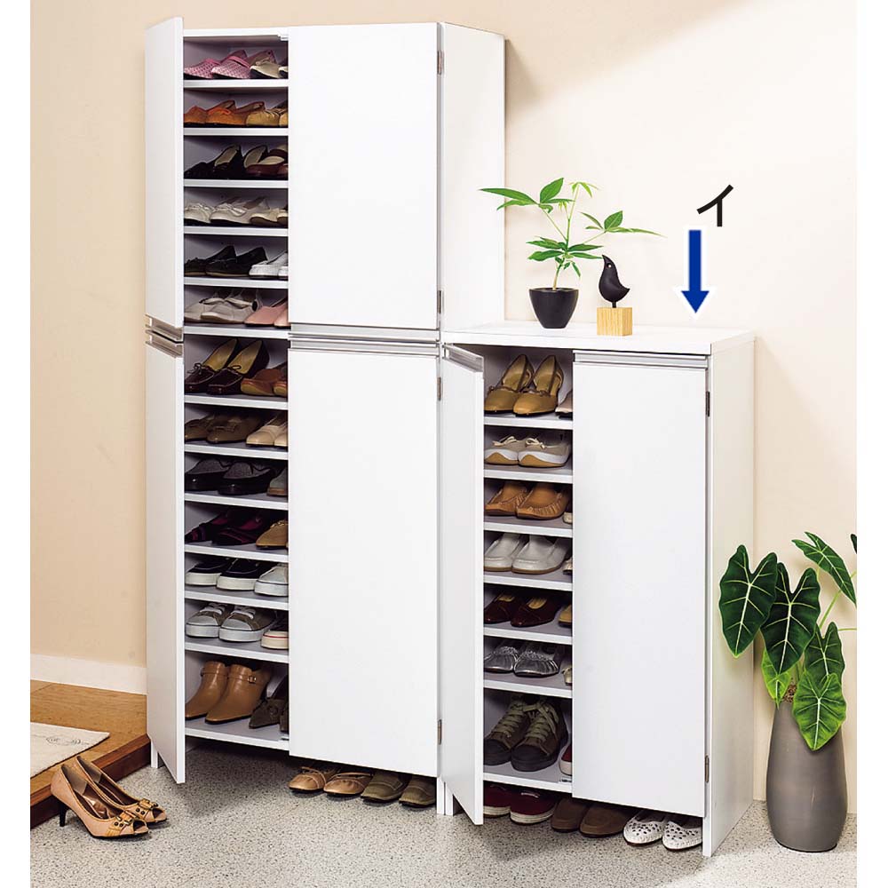 dinos（ディノス） 奥行ゆったりシンプルラインシューズボックス