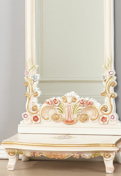 ロココ調 壁掛け 高さ164cm パリジーノ 姿見 ミラー 送料無料鏡 ロココ