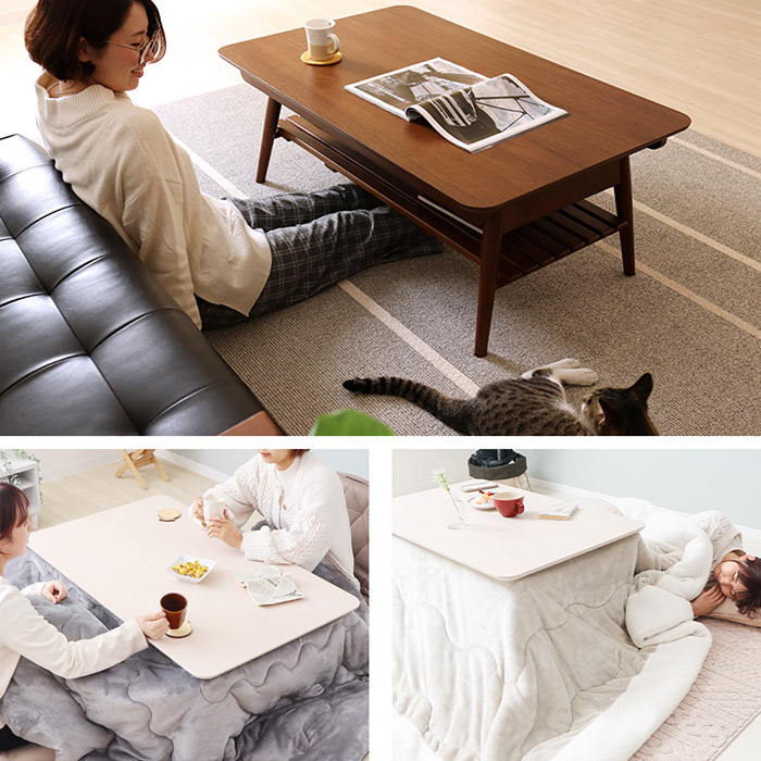 ヤマソロ こたつ テーブル 長方形 105 おしゃれ 折りたたみ 木 製 目