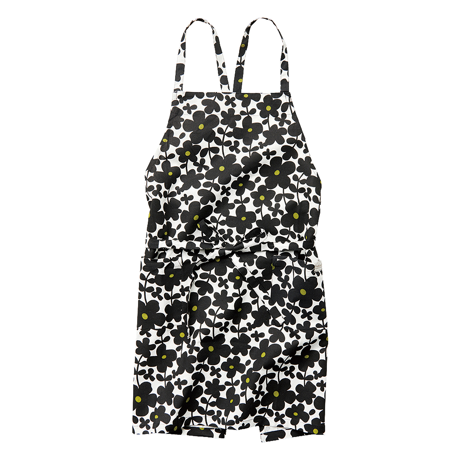 エプロン 前紐タイプ ポケット付き 綿100％ 前掛け 花柄 フラワー 北欧