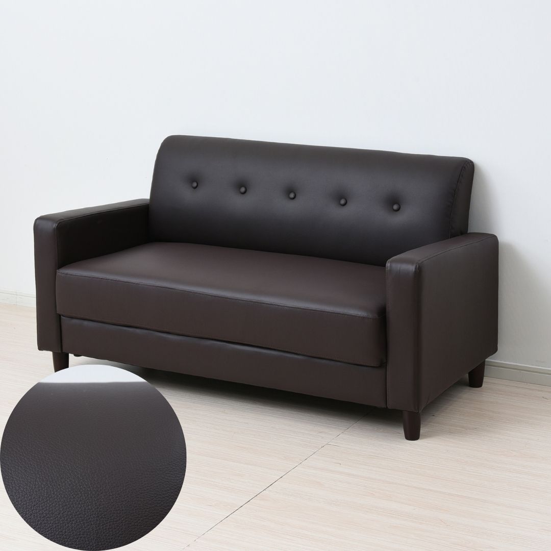 山善（YAMAZEN） ソファ ソファー 2人掛け 幅134 アームソファ 肘付き