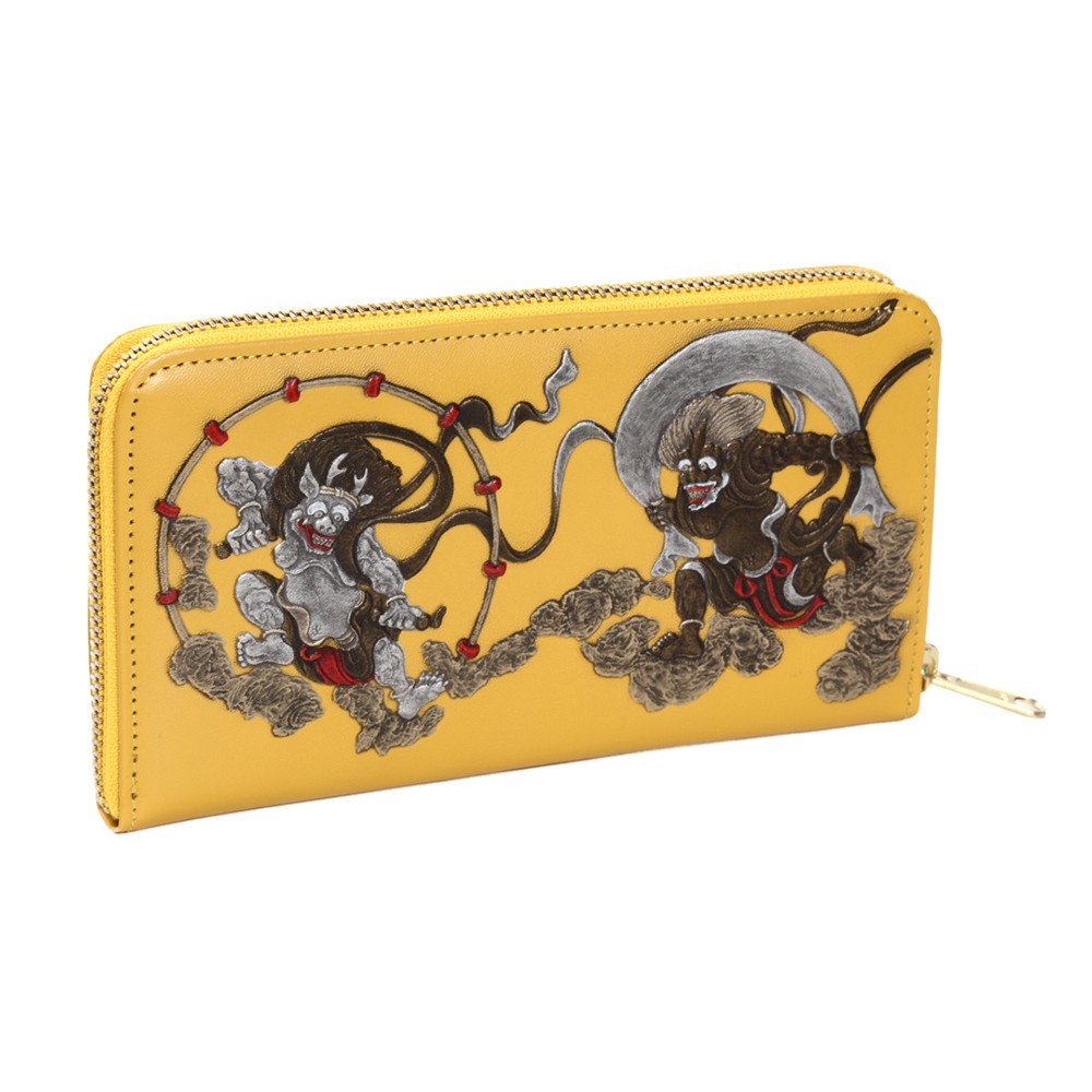 長財布 メンズ 財布 ラウンドファスナー 開運財布 金運財布 和柄 風神