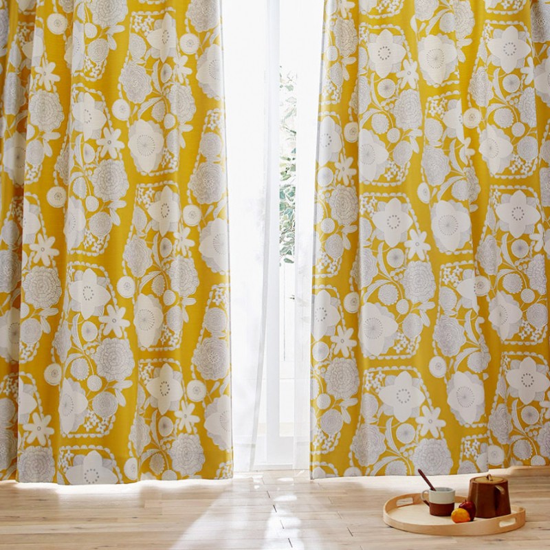 スミノエ カーテン 遮光 2級 3級 100×135cm 北欧 花柄 遮光カーテン