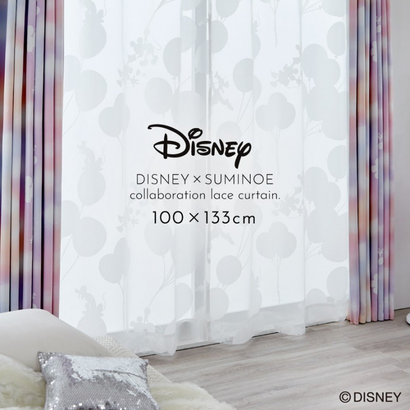 スミノエ カーテン レース 100×133cm ディズニー ミッキー レース