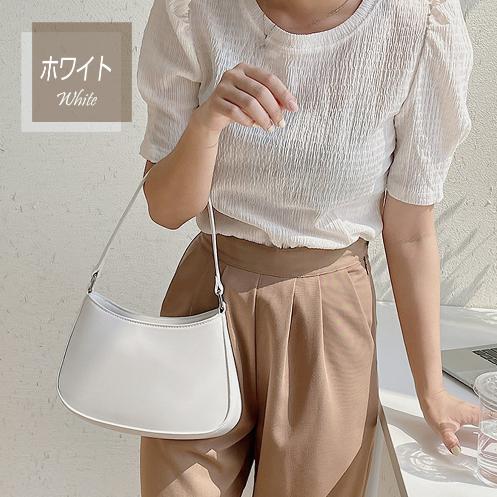 ショルダーバッグ レディース 合皮 ハーフムーン 半月型ショルダー