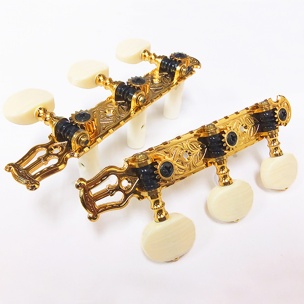 GOTOH クラシックギター ペグ 35G1600 2M(白ボタン) G(ゴールド) 両側