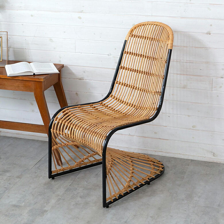 ELEMENTS チェア ラタンチェア ラタン 籐 スチール 1脚 椅子