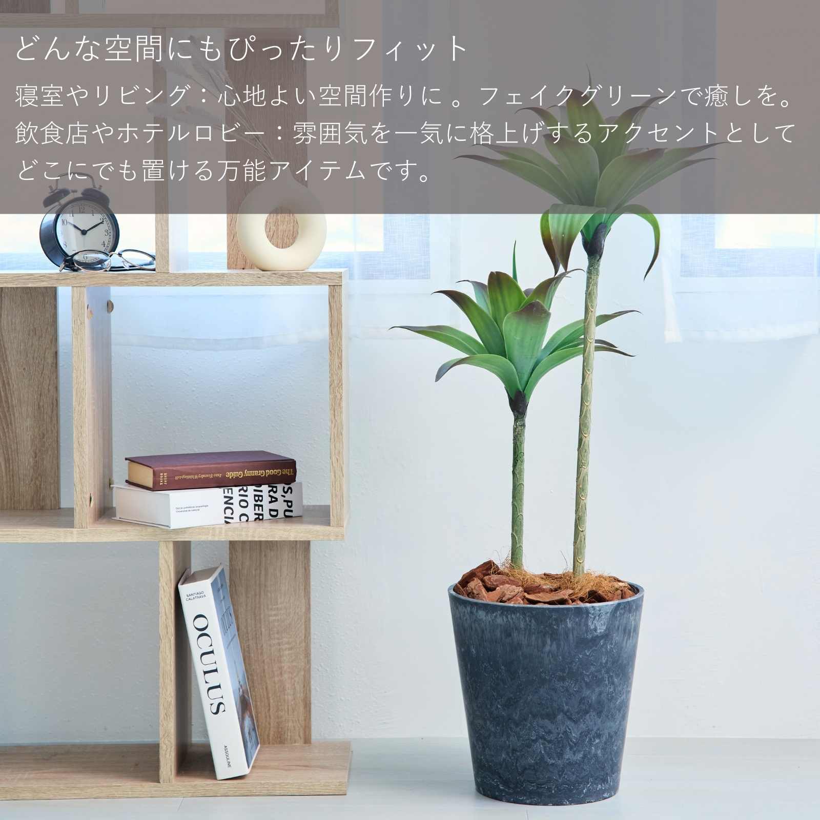 アガベ アテナータ 2本 多肉植物 鉢 フェイクグリーン 75cm 光触媒 鉢