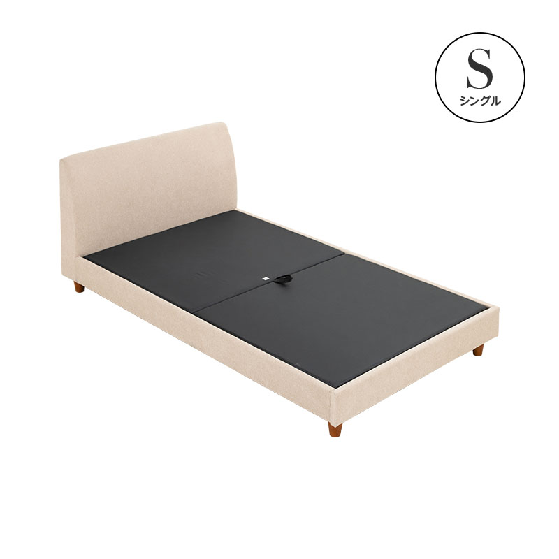 MINT ベッド シングル くつろぎ背もたれ ファブリックベッド シングル