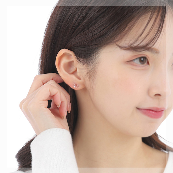 ローズクォーツ ローズクオーツ ピアス K10PG 10k 10金 ローズカット