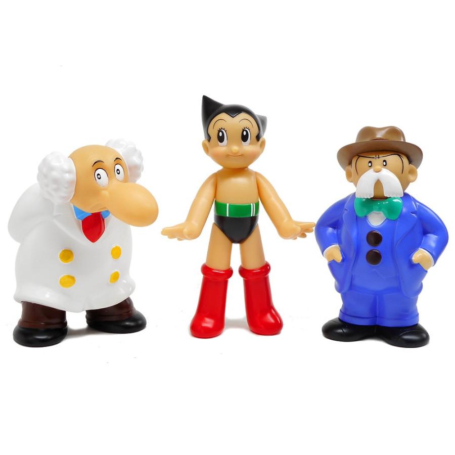 鉄腕アトム アトム お茶の水博士 ヒゲオヤジ ソフトビニールドール 3点
