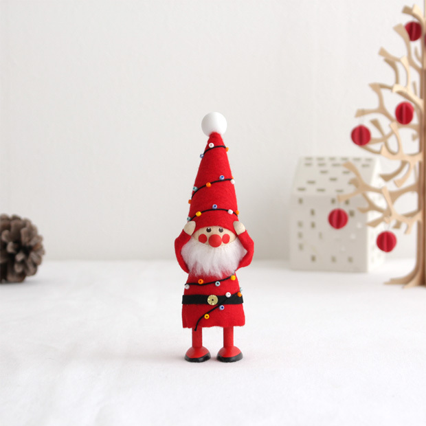 ノルディカニッセ 電飾にからまるサンタ フェルトシリーズ 赤 NORDIKA