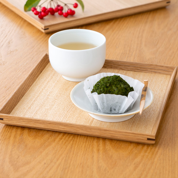 2/25はポイント10倍／ 松屋漆器店 白木塗タモ 6.5角盆 正角 約19.7