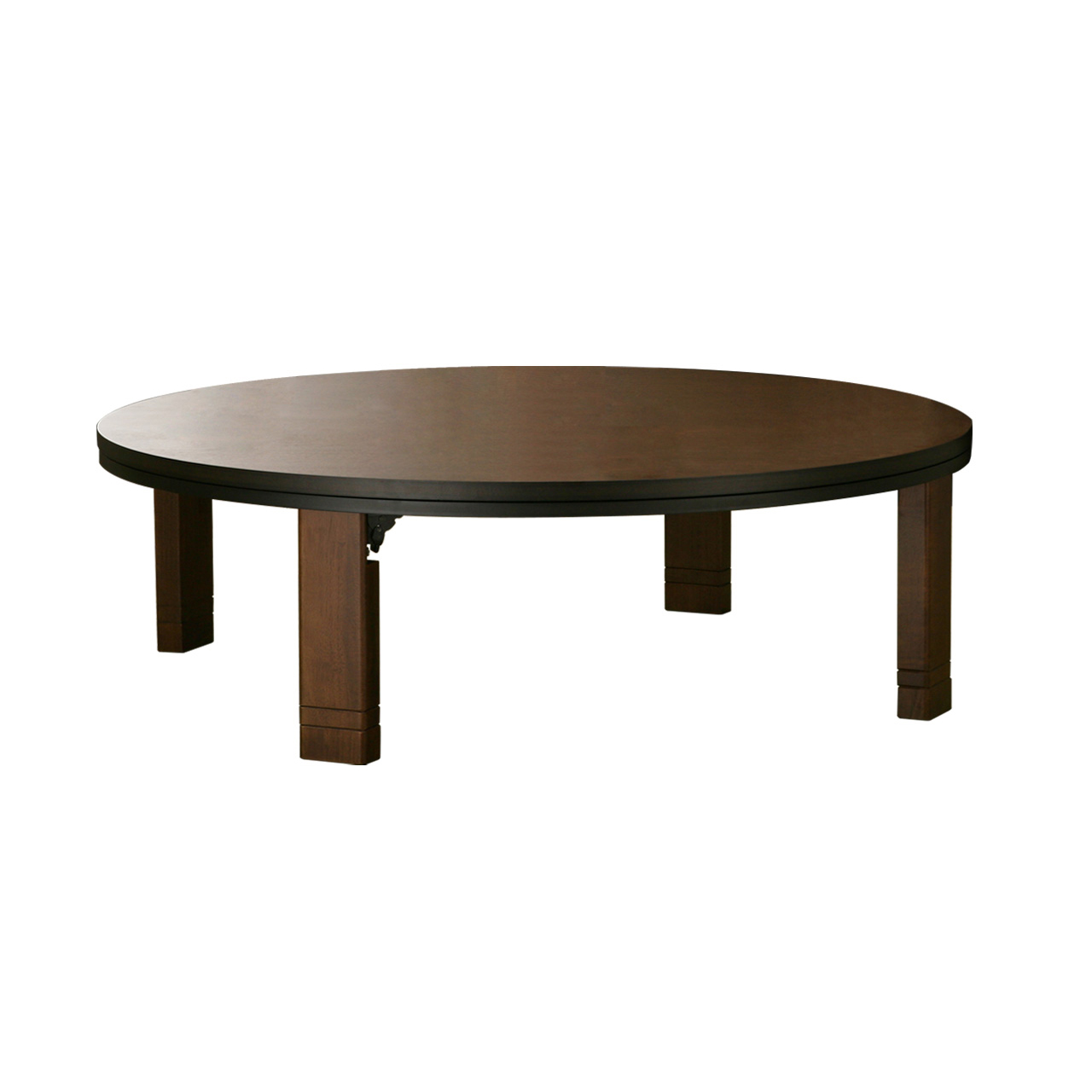 こたつテーブル 円形 フラットヒーター 高さ4段階調節つき天然木丸型