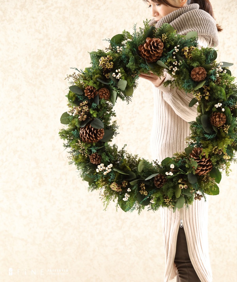 クロンヌ・ドゥ・ノエル プリザーブドフラワー クリスマス リース 特大