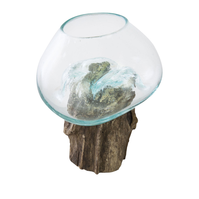 東谷 オブジェ 置物 おしゃれ 玄関 アート 木 モダン ガラス 庭 海