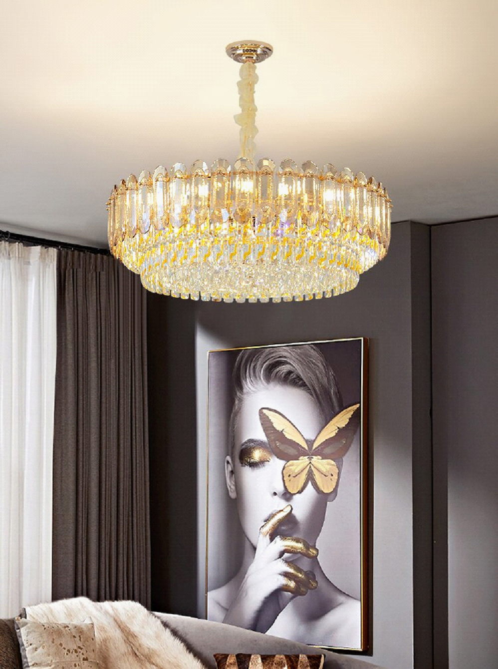 PSE認証 オーダーシャンデリア 超豪華 大型 スワロフスキー風 LED